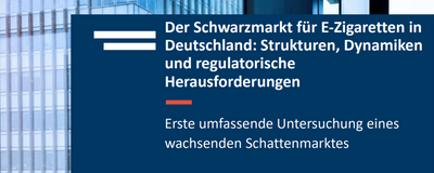 Grafische Darstellung des Studientitels: "Der Schwarzmarkt für E-Zigaretten in Deutschland: Strukturen, Dynamiken und regulatorische Herausforderungen.