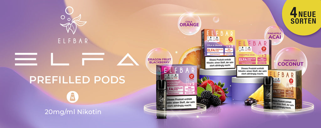 polen elfbar pods ELFA Prefilled Pod elfbar pods nachfüllen ELFLIQ – Blueberry NicSalt group flavour-fruit Farbe:Schwarz