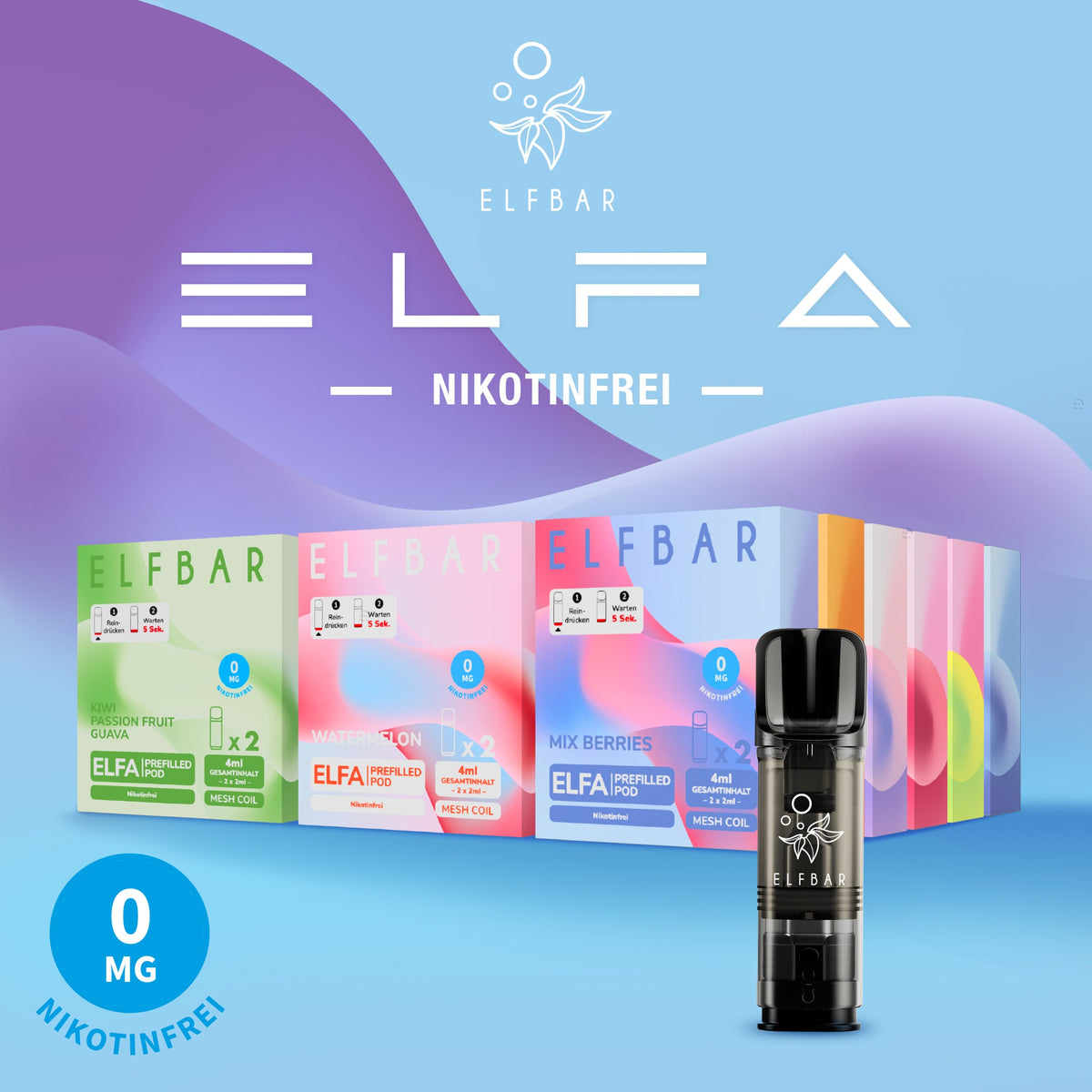ELFBAR ELFA Prefilled pods with nicotine-free e-liquid | ELFBAR ELFBAR ELFA Prefilled pods with nicotine-free e-liquid | ELFBAR