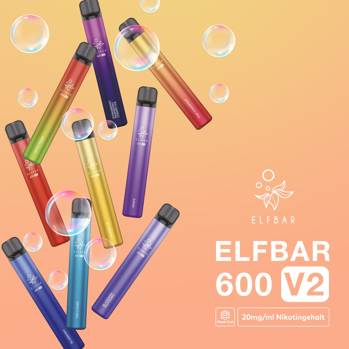 ELFBAR 600 V2 | Disposable e-cigarette with nicotine | ELFBAR ELFBAR 600 V2 | Disposable e-cigarette with nicotine | ELFBAR
