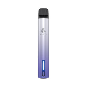 ELFA TURBO Kit Aurora Purple: schlankes Vape-Gerät mit Farbverlauf, blau leuchtendem LED-Fenster.