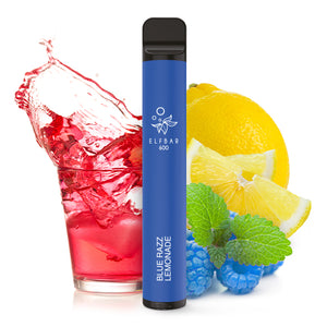 ELFBAR 600 Blue Razz Lemonade Einweg E-Zigarette mit Beeren, Zitrone und Minze.