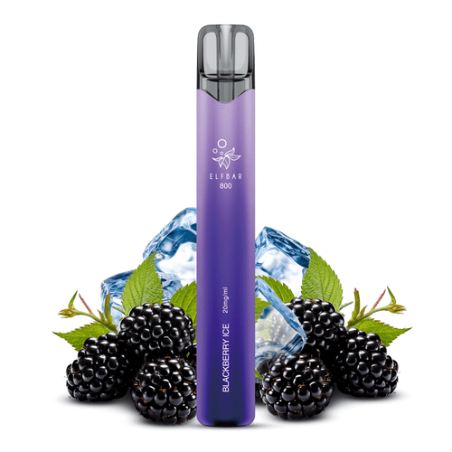 ELFBAR 800 Einweg E-Zigarette, Blackberry Ice Geschmack mit Brombeeren und Eiswürfeln, 20mg Nikotin.