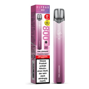 ELFBAR 800 Pink Lemonade Einweg E-Zigarette mit 20mg/ml Nikotin, 2ml Inhalt & bis zu 800 Züge.