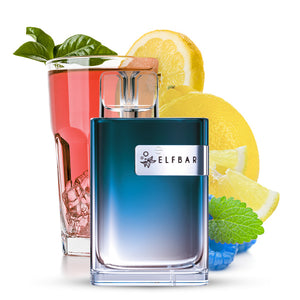 ELFBAR CR600 Blue Razz Lemonade Vape mit Zitrone, Minze und Beeren - Geschmacksprofil.