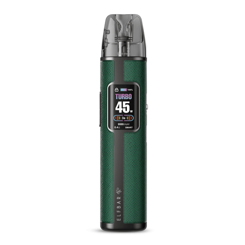 ELFBAR ELFX Pro Waldgrün E-Zigarette mit 45W Leistung und Farbdisplay für Produktansicht.