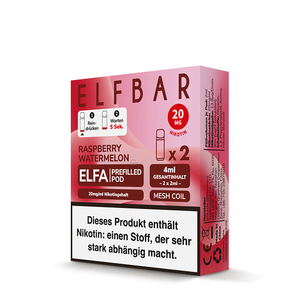 ELFA Prefilled Pods | Himbeere Wassermelone | 20 mg/ml ELFA Prefilled Pods | Himbeere Wassermelone | 20 mg/ml