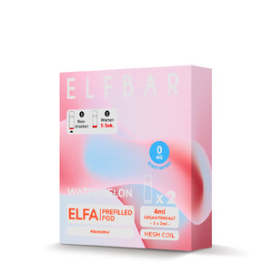 ELFA Prefilled Pod Wassermelone Packung 2x2ml nikotinfrei 0mg Mesh Coil.