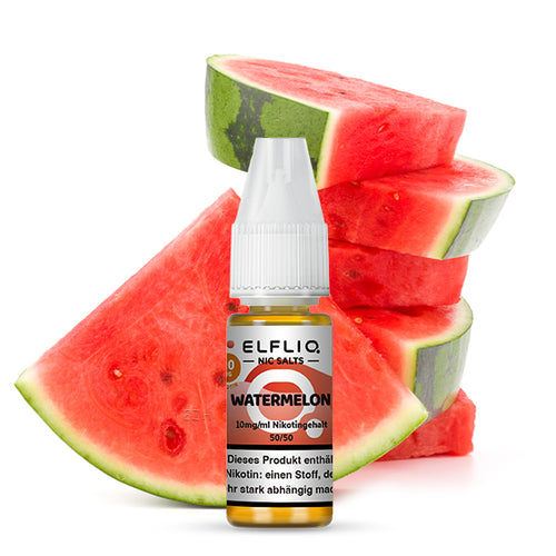 ELFLIQ Wassermelone Nikotinsalz Liquid mit 10mg/ml oder 20mg/ml Nikotingehalt, 10ml Flasche, 50/50 VG/PG.