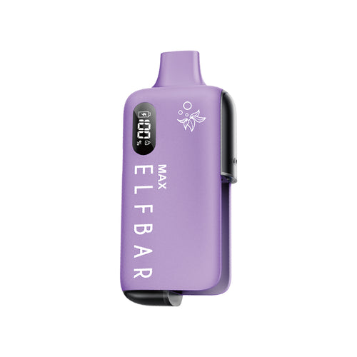 Lila ELFBAR MAX Kit Akkuträger mit 100% Ladestandanzeige, ideal für Nachfüllbehälter, stilvolles Design.